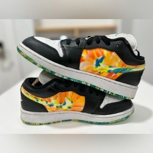 Pre-owned Nike Air Jordan 1 Retro Low SE GS Tie Dye Team Orange DJ6252-038